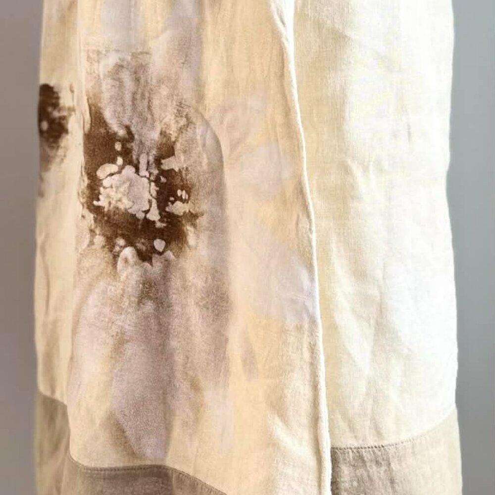 J.Jill Cream Pure Linen Botanical Print A-Line Midi Skirt w/ Sheer Hem – US SP - Picture 5 of 14
